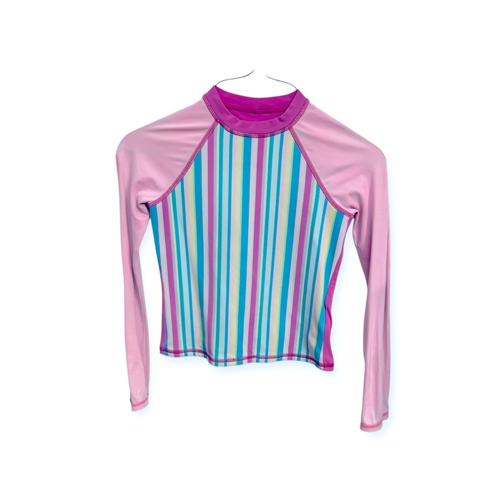 Lands' End‎ Kids Pink and Striped Rashguard